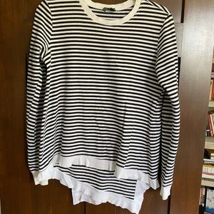 Anthropologie black and white striped sweatshirt size small